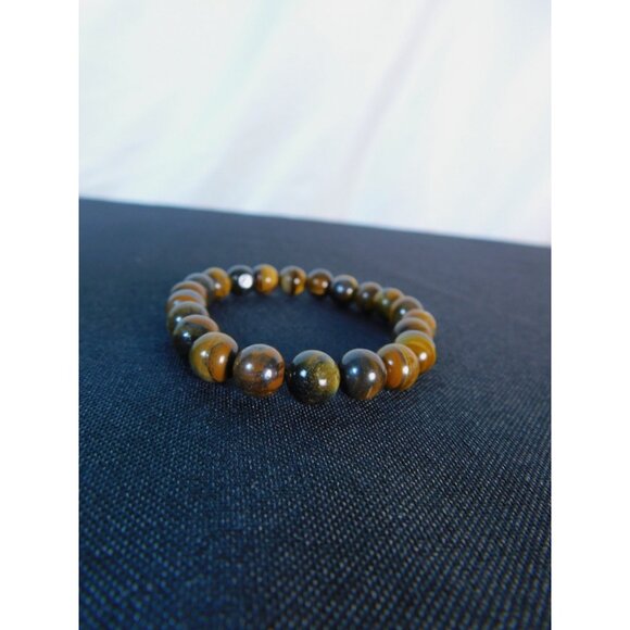 Tiger Eye Bracelet 8mm Stretch Gold - New - Witchcore Earth - Picture 6 of 12